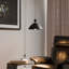 Luminaire suspendu 1 lumière noir mat et laiton avec cordon de 15 pi et interrupteur en ligne
