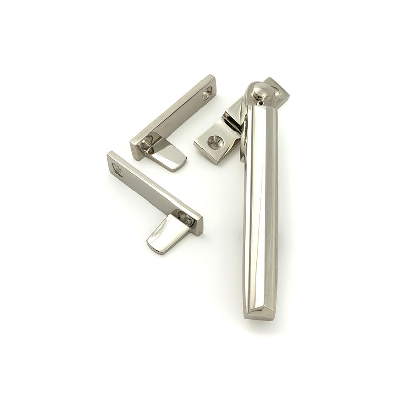 Art Deco Night-Vent Locking Fastener, Polished Nickel