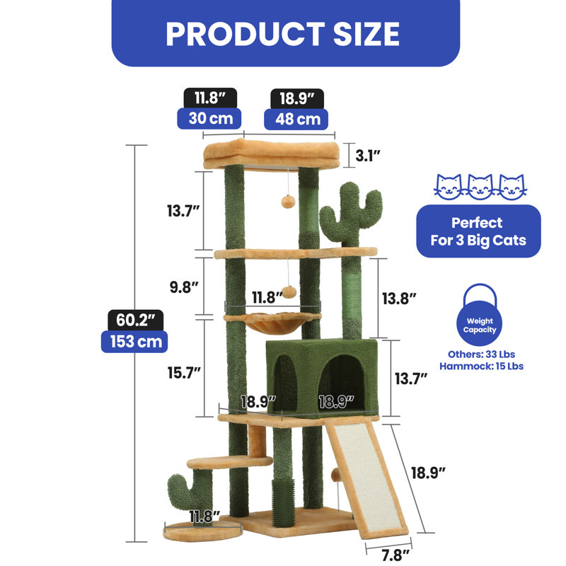 Froh Cat Tree, Medium (60.2" H x 30.7" W x 18.9" D)