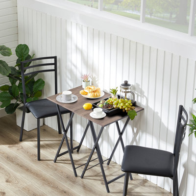 Folding TV Tray for Eating Set of 2, Portable Dinner/Snack Table for Couch, Living Room and Small Space