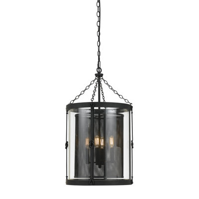 Lustre Blacksmith à 4 lumières, hauteur 72,4 cm (28,5 po), câblé au plafond