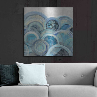 Brayden Studio® «Variation Blue Grey III» par Silvia Vassileva, art mural en métal, MTL-1375