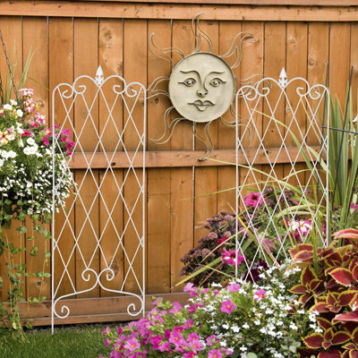 Ensemble de 2 treillis de jardin pour plantes grimpantes Fernandina 60 "x 18" en fer antirouille