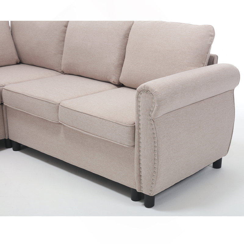 Sleeper Sofa, 2 In 1 Pull Out Couch Bed,6 Seater Sofa Bed, L Shaped Sleeper