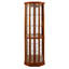 Vitrine de coin lumineuse 6 tablettes avec tablettes réglables en verre trempé et dossier en miroir-468286955