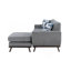 Canapé réversible en bois massif avec méridienne rembourrée en chenille et coussins décoratifs de style Mid-Century moderne 1pc