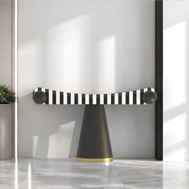 Console Modern Minimalist Luxury, H 31,5 po x l 55,12 po x P 14,96 po, Doré / gris foncé