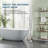 Double Handle Floor Mounted Freestanding Tub Filler Faucet with Handshower-74708626