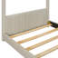 Lit simple beige - offrant une option de couchage élégante et fonctionnelle avec des lattes à structure en pin-1096386680
