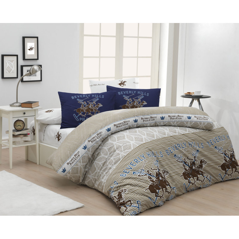 Graphic Print & Text Duvet Cover Set with Pillowcases Included, 240 x 220cm Duvet Cover + 2 Pillowcases