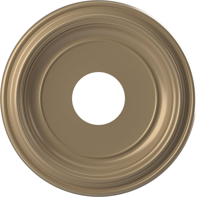 Traditional Traditional Thermoformed PVC Ceiling Medallion, Universal Metallic Champagne Mist, 13" H x 13" W x 1.25" D