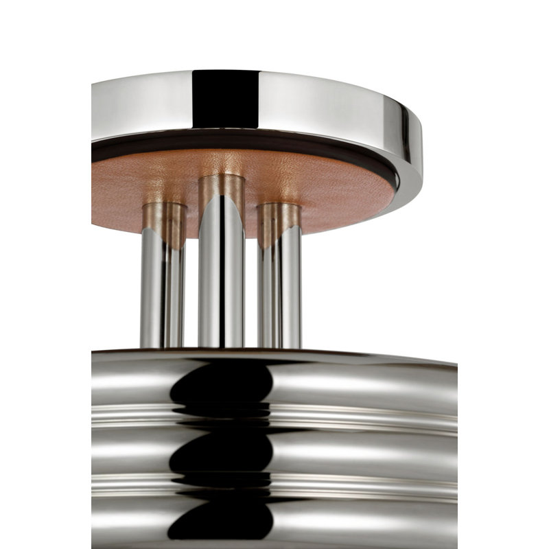 Hudson St. 8" Semi-Flush Mount, Polished Nickel