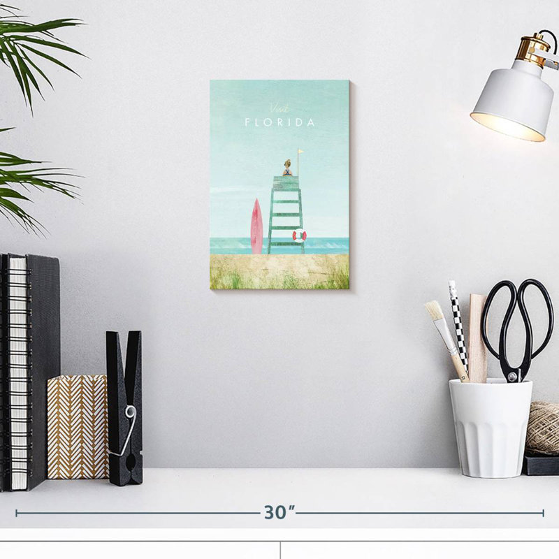 Affiche de voyage rétro Aime Florida, H 12 po x l 8 po