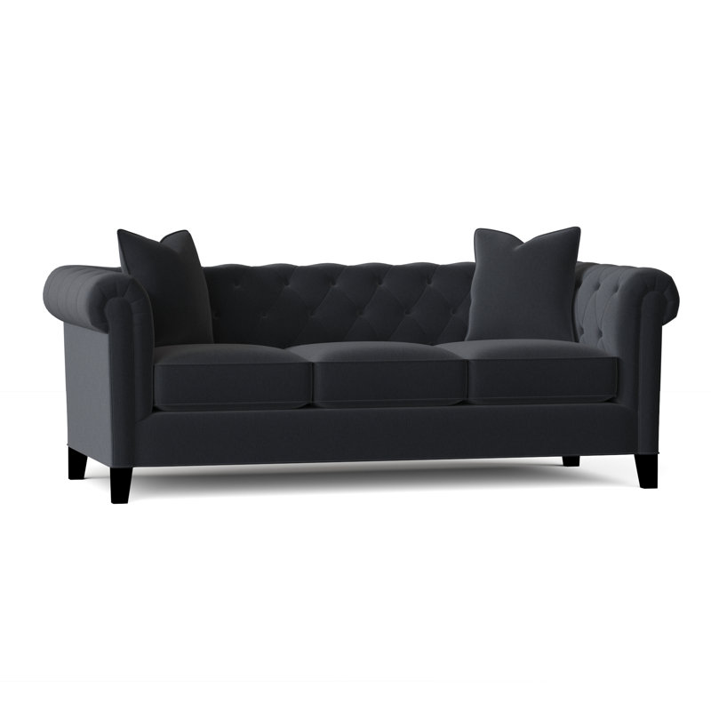 Caspar Upholstered 82'' Sofa, Heavenly Naval Chenille