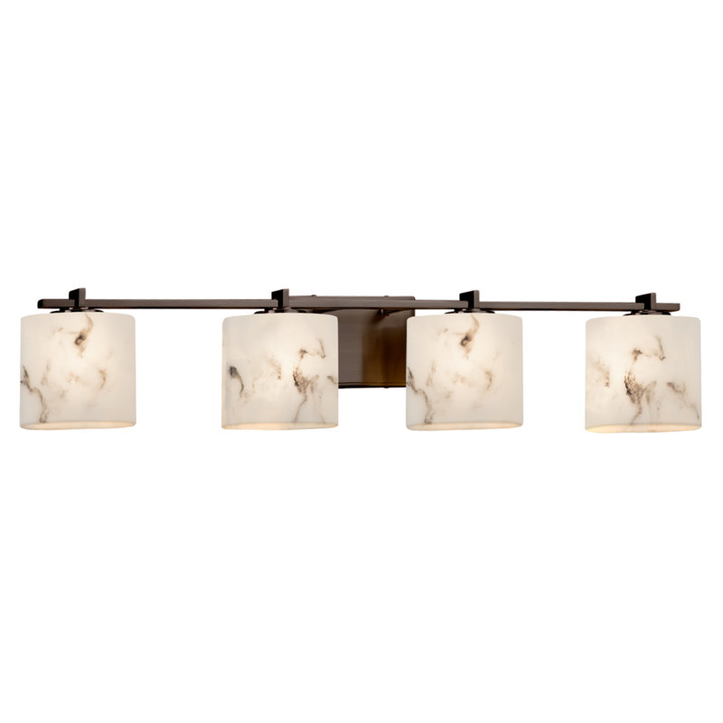Abat-jour de meuble-lavabo rectangulaire 4 lumières Donatelli, Noir mat