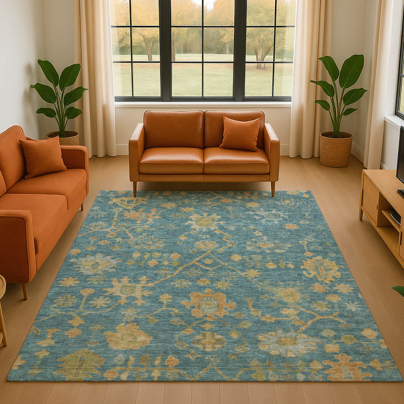Tapis de qualité supérieure lavable à la machine Alaina AMF1930 Global, Rectangle 10 pi x 14 pi