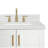 Freitas 42'' Solid Wood Single Bathroom Vanity in White with 1.5'' Carrara White Quartz Top, Right Offset, Rectangle Sink-2109312534-2134140392-2134140395