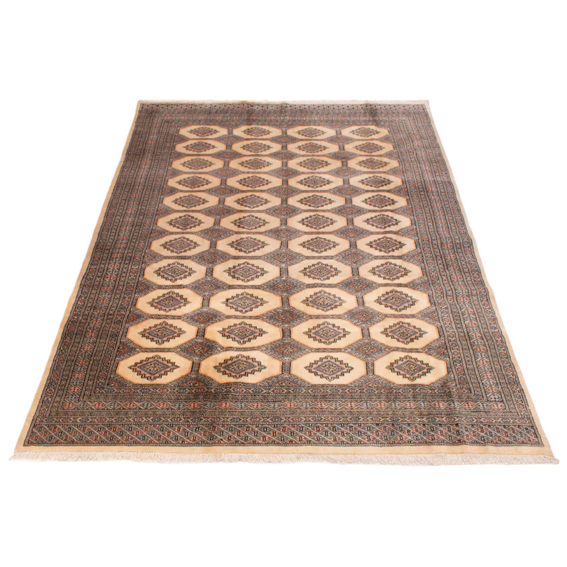 Tapis beige nouvel âge en laine 6 pi 4 po x 9 pi 7 po Zaraan