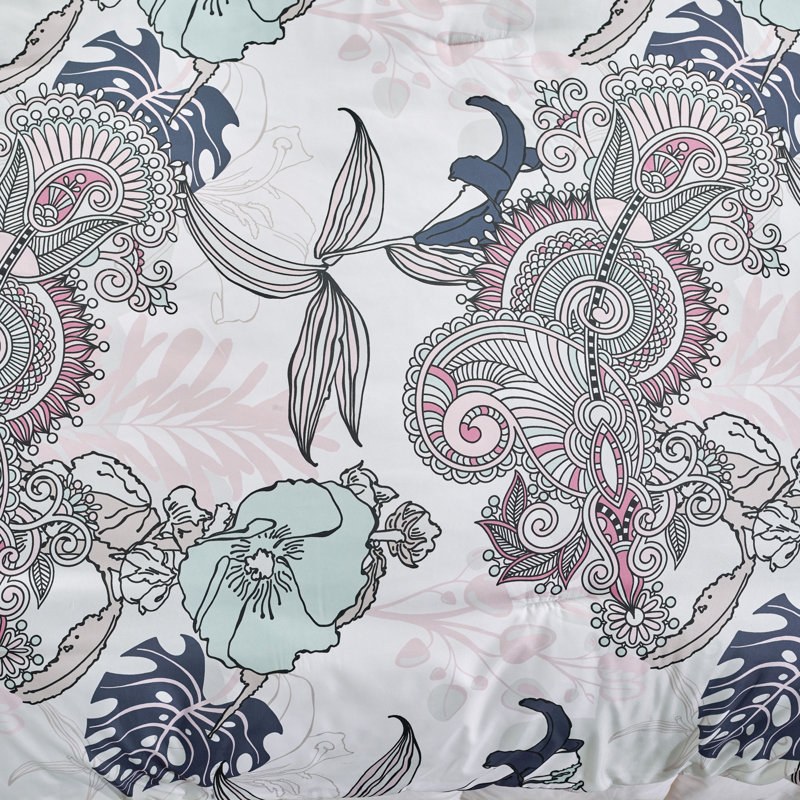 Polyester Floral Comforter, King Comforter + 5 Additional Pieces