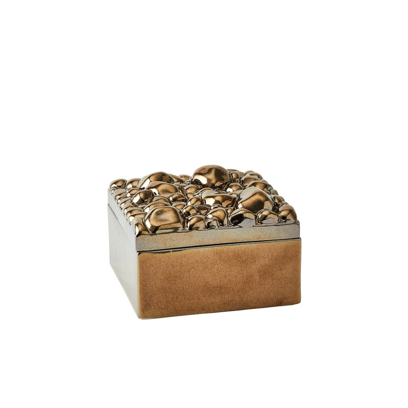 Boîte carrée galets - bronze