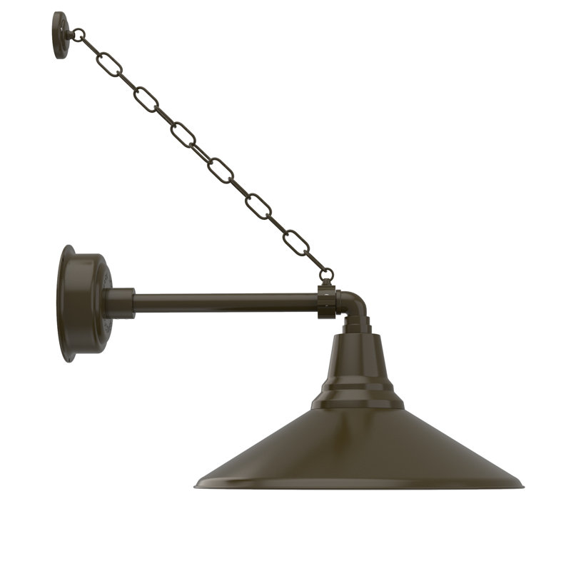 Luminaire de grange d’extérieur à del Albali, H 10,98 po x l 8 po x P 21,63 po, Bronze acajou