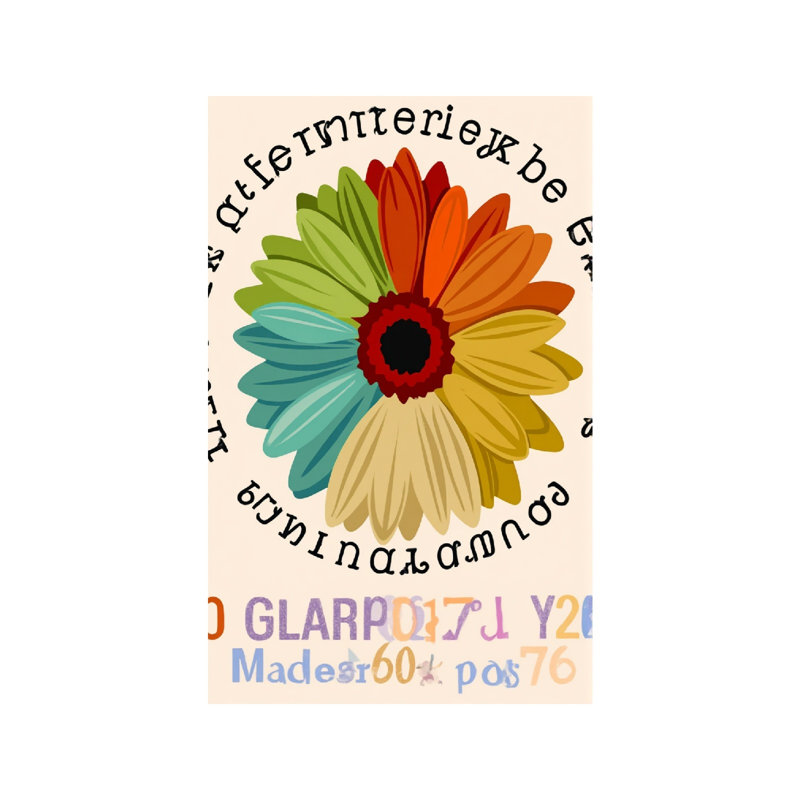 Drapeau décoratif arc-en-ciel Gerbera Boho, arrière jardin 12 x 18 po (30 x 45 cm)