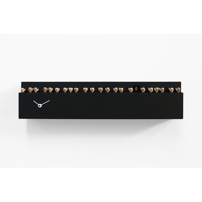 Nadia Wood Wall Clock, Black