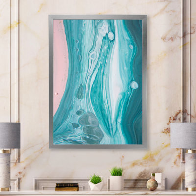 Marbre luxueux turquoise fluide Art III - décoration murale moderne sur toile