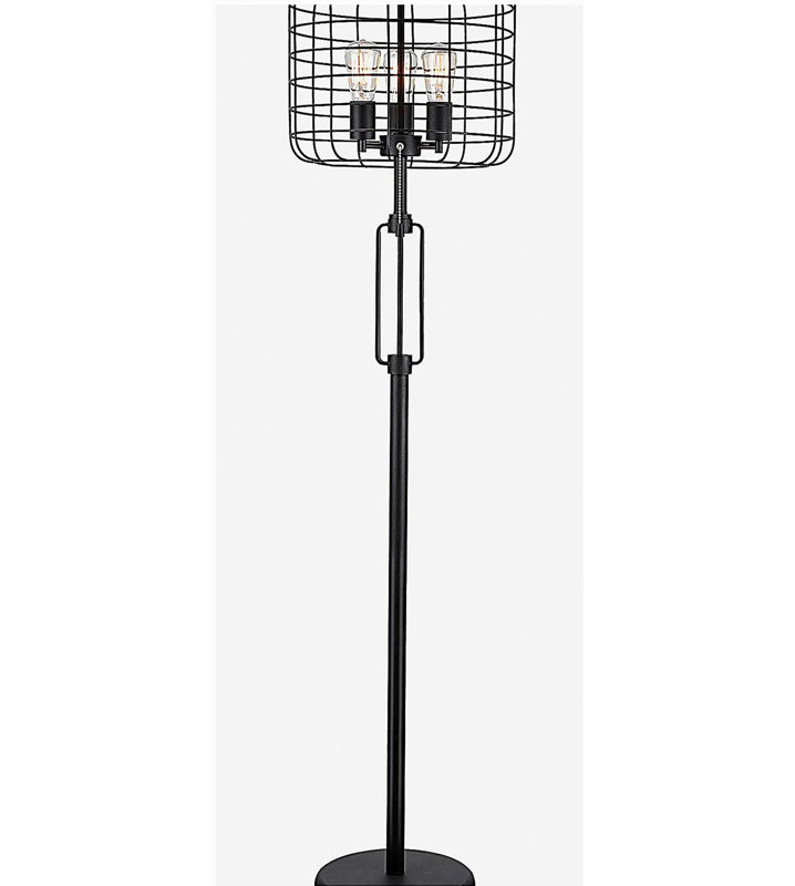 Lampe sur pied industrielle de 65 pouces de hauteur avec cage noire et ampoules Edison (1 pièce par boîte) (4,88 / 24,68)
