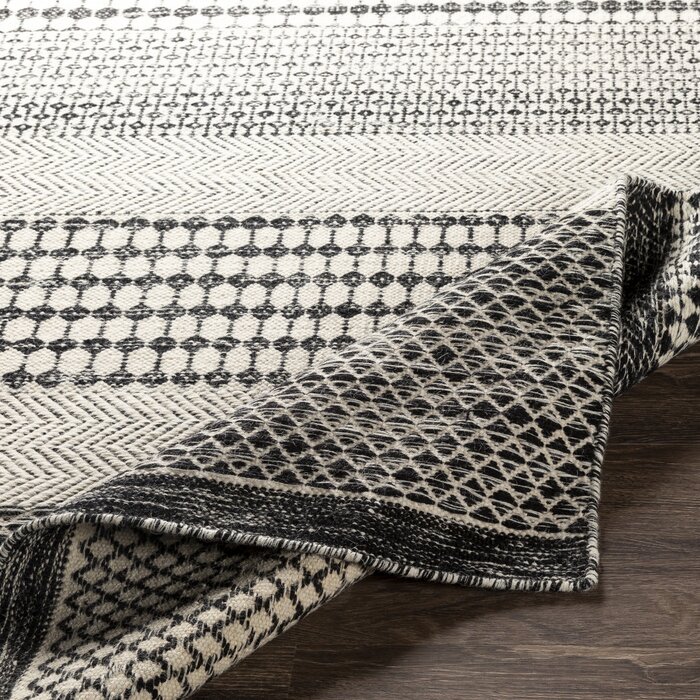 Foundry Select Devin Handmade Flatweave Wool Black/Beige Rug & Reviews ...