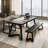 Black Rectangular Solid Wood Dining Table-2013652832