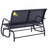 Outsunny 2-Person Outdoor Glider Bench, Patio Double Swing Rocking Chair Loveseat W/ Powder Coated Steel Frame For Backyard Garden Porch, Black