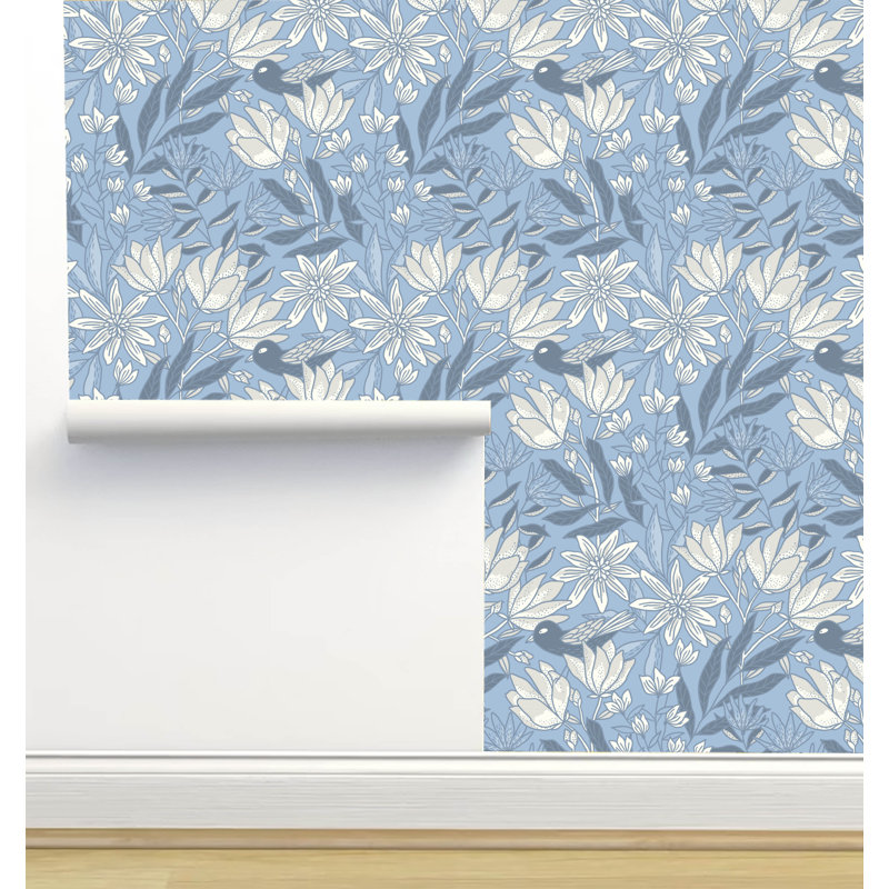 Rouleau de papier peint texturé L 12 pi x l 2 pi Amy Mac Ready Designs, Bleu
