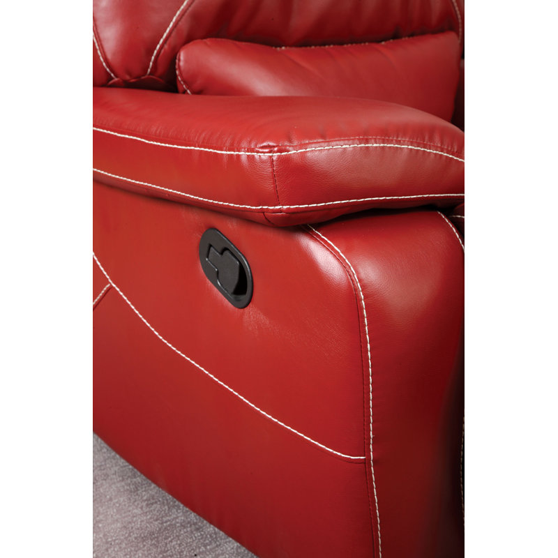 Fauteuil inclinable manuel oscillant standard de 42,5 po Lockheart, Simili cuir rouge