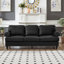 Canapé en cuir de vache de 83 po avec revêtement en similicuir noir 83 po