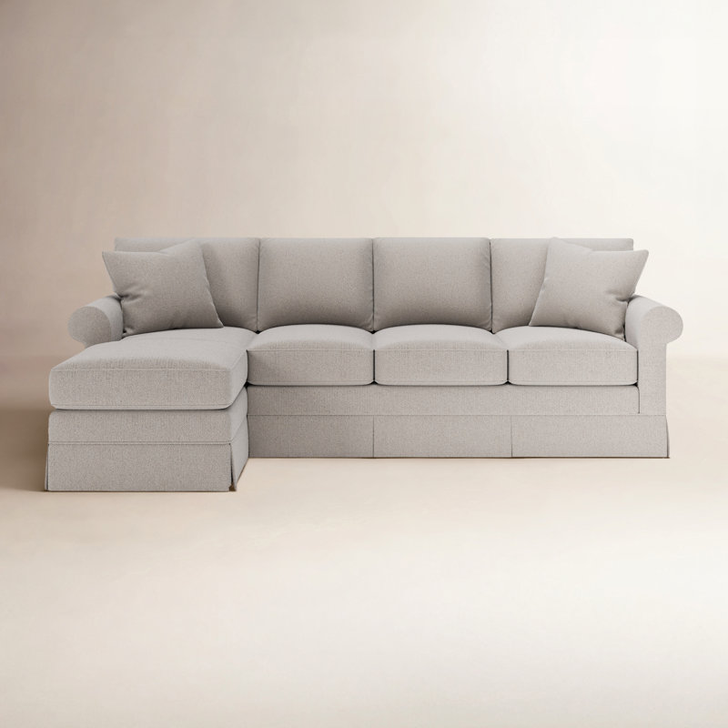 Friedman 2 - Piece Upholstered Sleeper Sectional, Left Hand Facing, Topsider Silver Twill