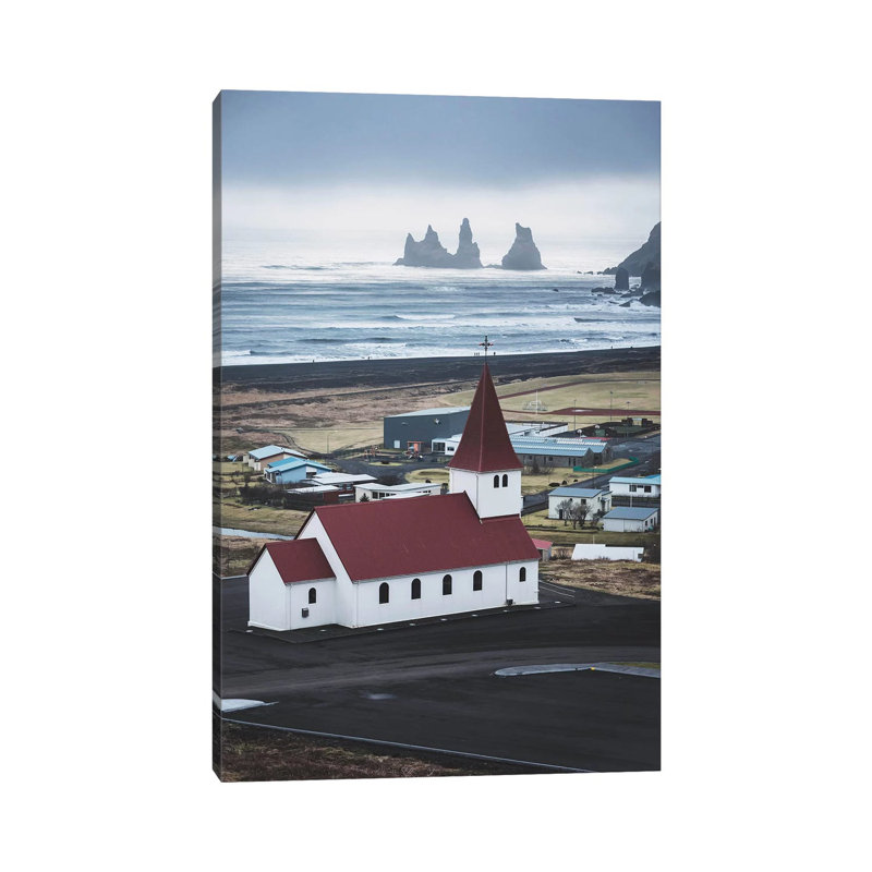 Icelandic Church Ocean View by James Vodicka - Wrapped Canvas Gallery-Wrapped Canvas Giclée, 101.6 cm H x 66.04 cm W