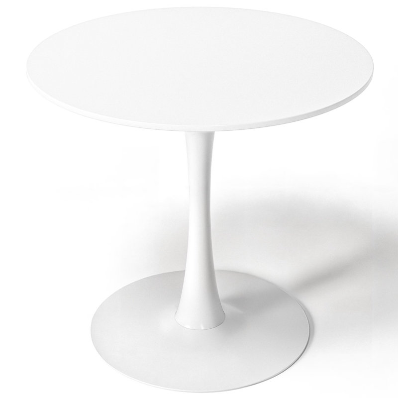 Table de salle à manger à piédestal, H 29,1 po x L 31,5 po x l 31,5 po, Blanc