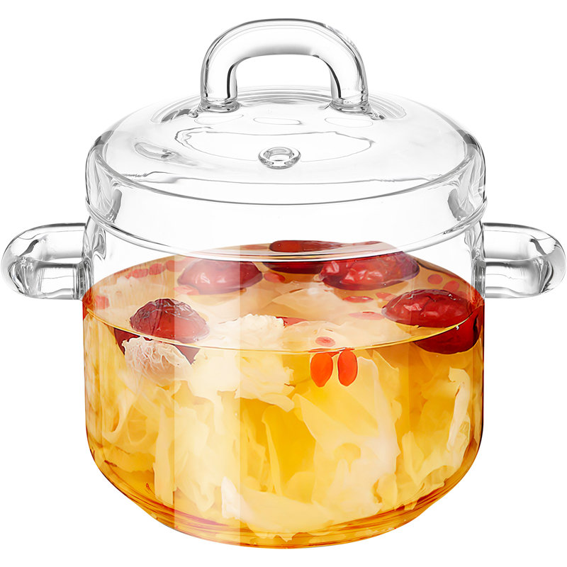Glass Stewing Pot Anti-Scalding Stewing Pot With Lid For Restaurant Use