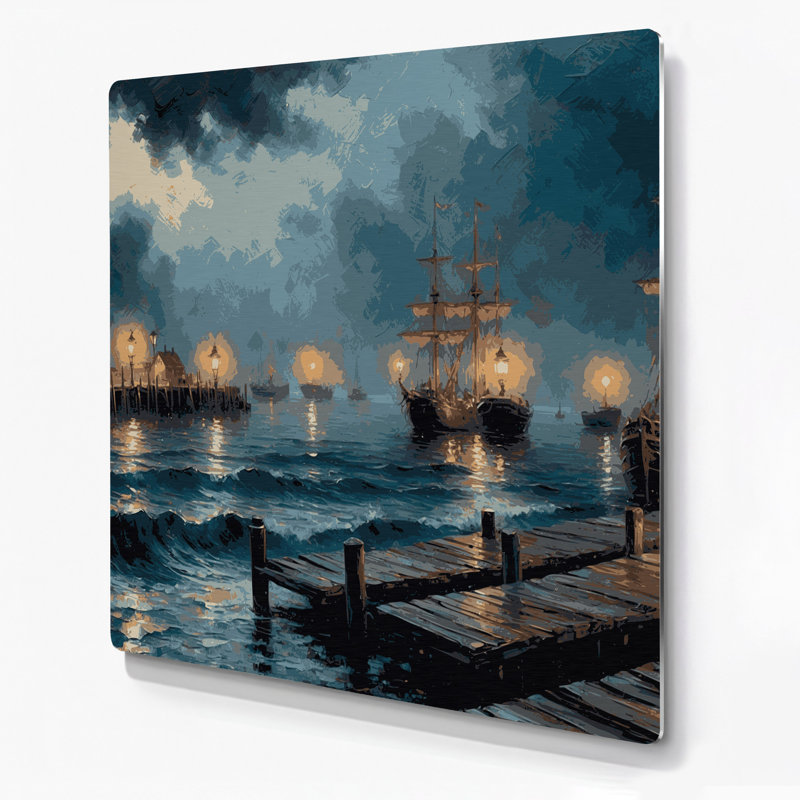 Art mural bleu nautique, H 12 po x l 12 po