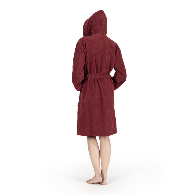 Collection de peignoir unisexe en coton à capuche, TG, Rouge