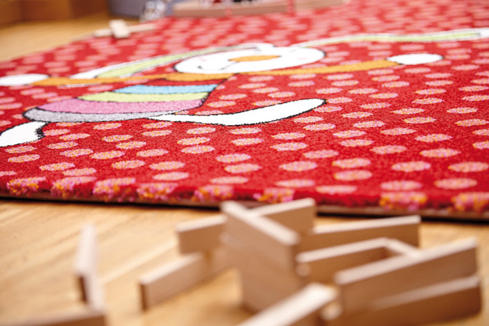 Rainbow Rabbit Hand Woven Area Rug