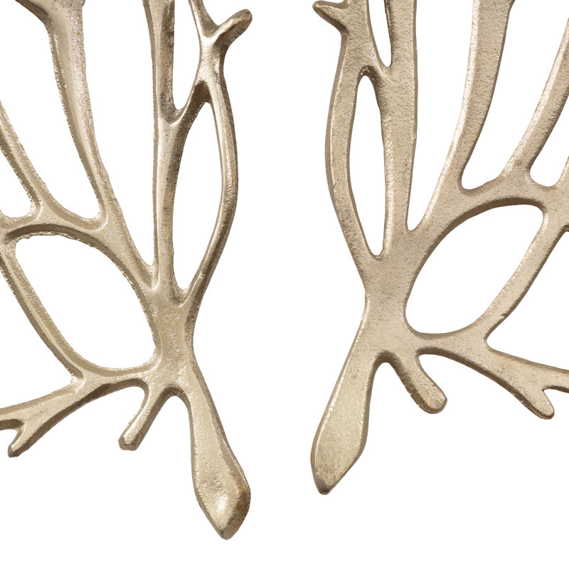 Metal Coral Wall Decors, Gold
