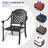 4Pcs Cast Aluminum Patio Seating Chairs - Black Frame With - Cushions For Outdoor Garden Comfortable Armrest-2145301930