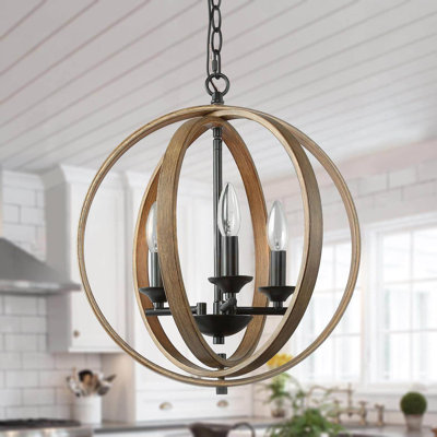 Freddi 3 - Light Candle Style Globe Dining Room Chandelier