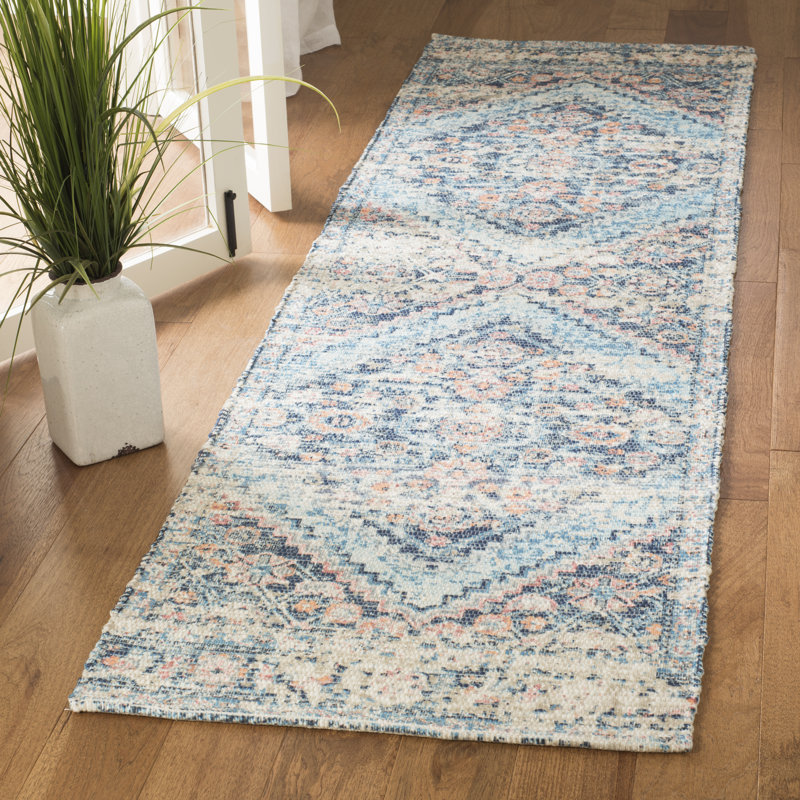 Tapis de performance géométrique tissé à la main Amanda, Tapis de couloir 2 pi 3 po x 8 pi