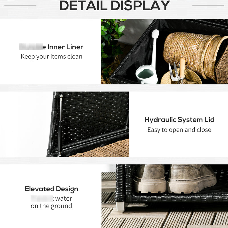 Bac de rangement noir pour outils de jardinage