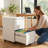 2-Drawer Metal File Cabinet with Lock, Vertical Mobile Storage on Wheels for Office and Home, Fits Legal Letter and A4 Paper Sizes-1446895840