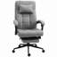 Fauteuil de bureau pivotant en tissu à haut dossier avec repose-pieds rétractable à hauteur réglable, appui-tête et accoudoir rembourré-812960261