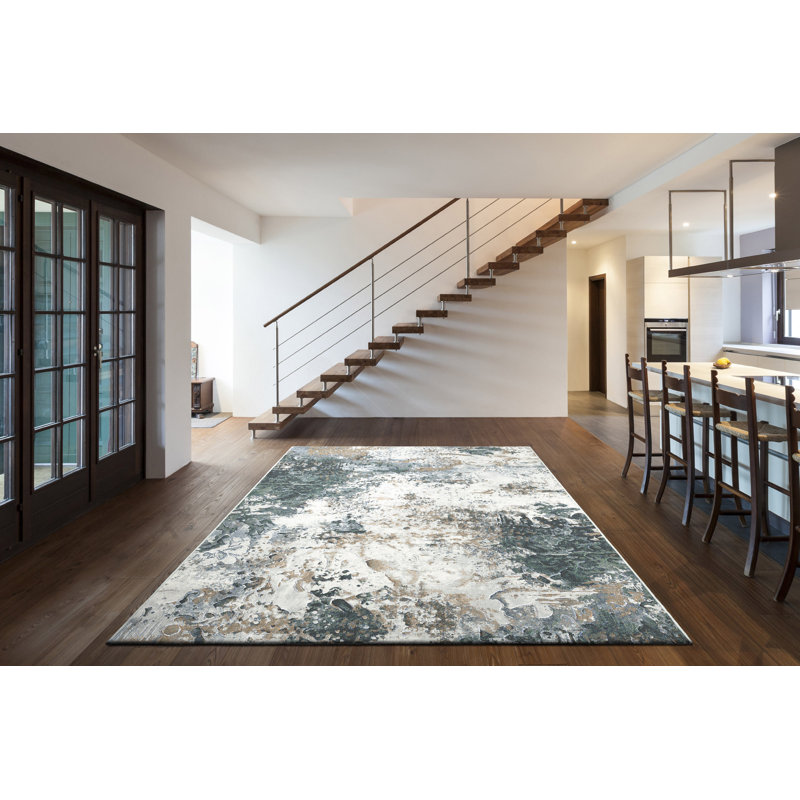 Abbingt Machine Woven Blue Indoor Rug, Rectangle 200cm x 250cm